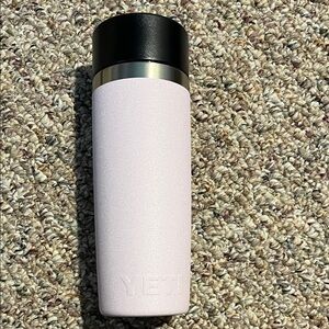 NEVER USED- YETI Light Pink Tumbler with Black Lid